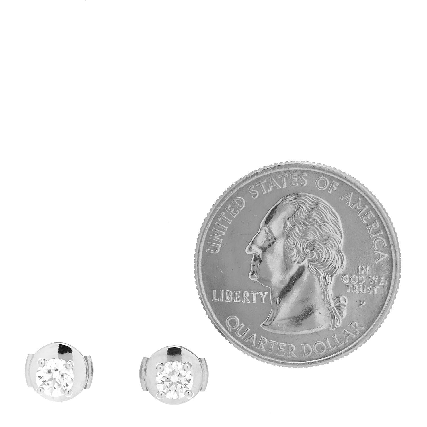 Tiffany Platinum Diamond .63ctw Solitaire Earrings 2 of 6