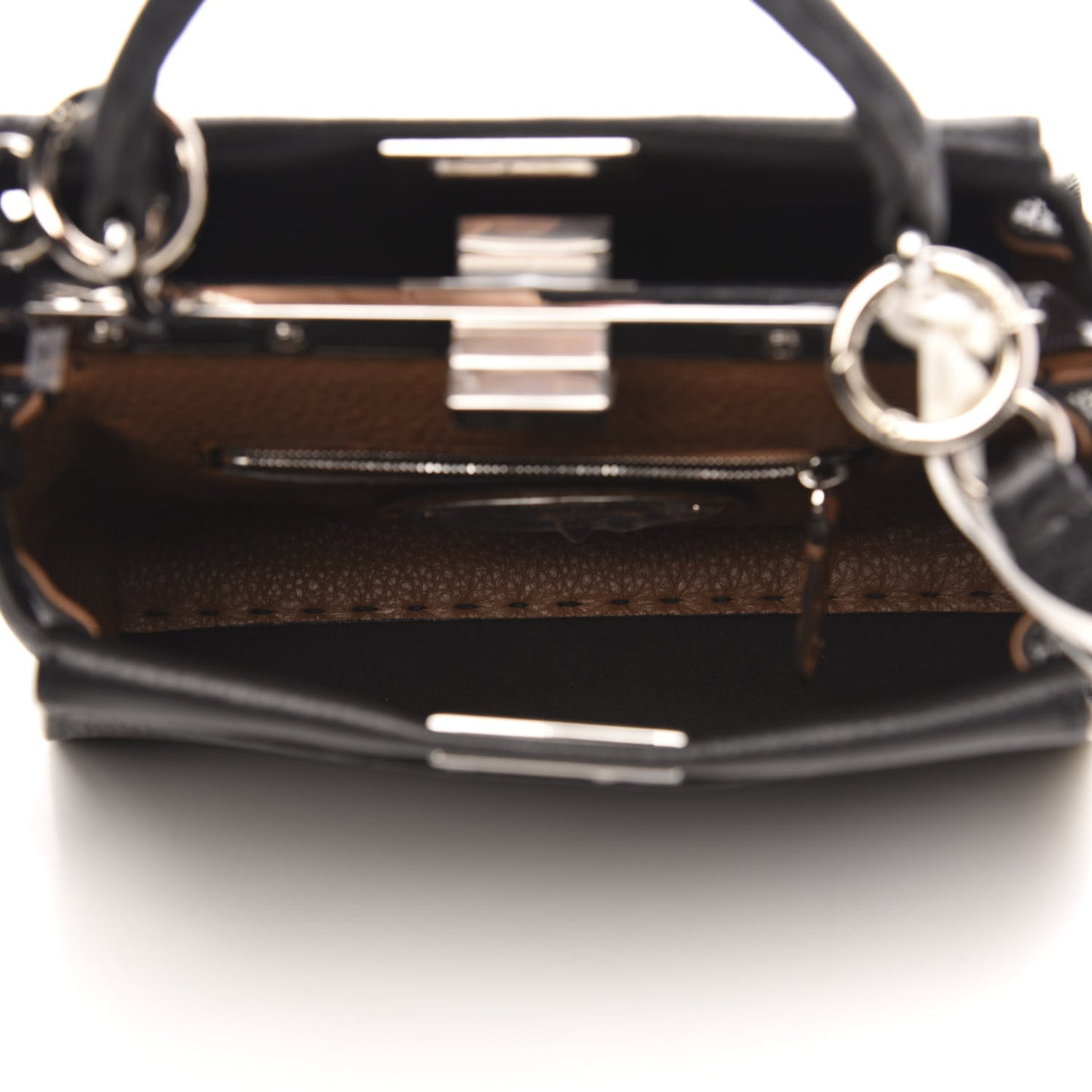 Cuoio Romano Selleria Bi-Color Mini Peekaboo Iconic Satchel Black Mou