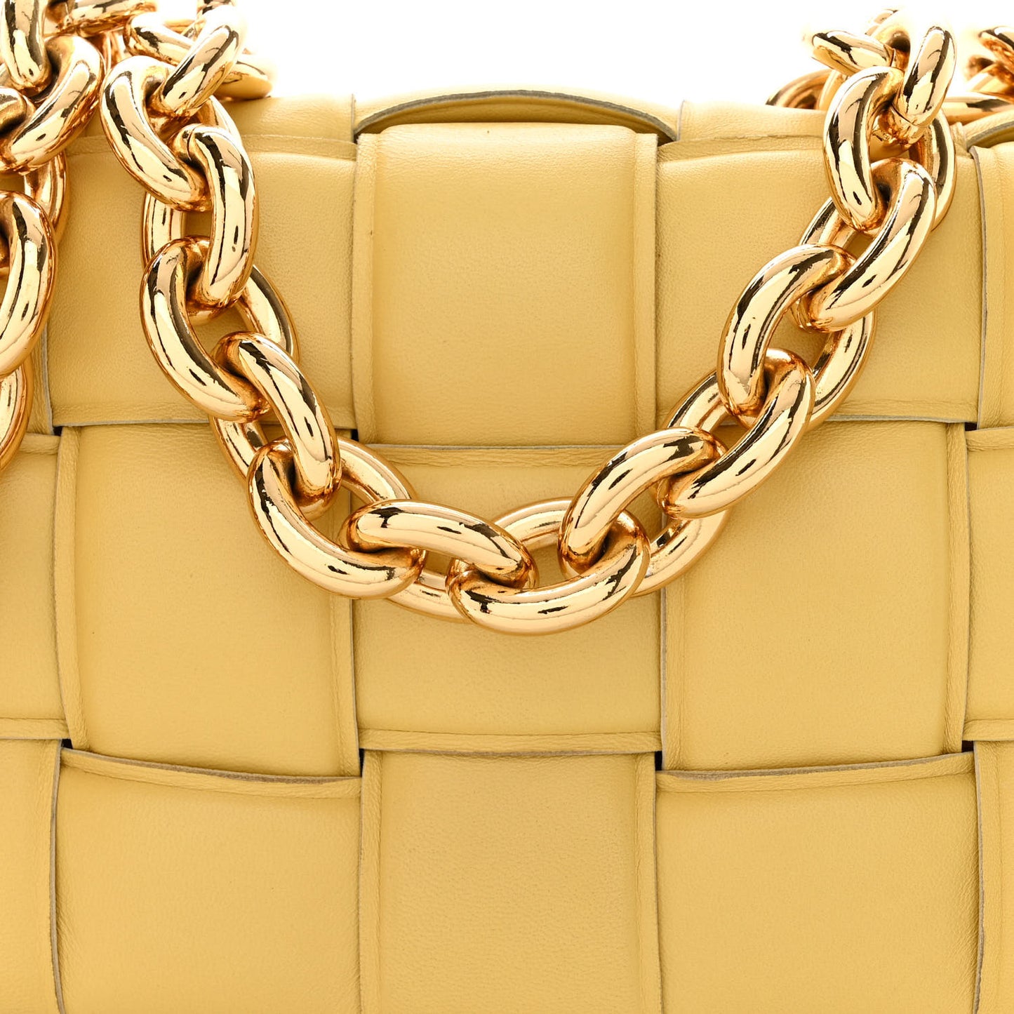 Lambskin Maxi Intrecciato Padded Chain Cassette Crossbody Bag Corn