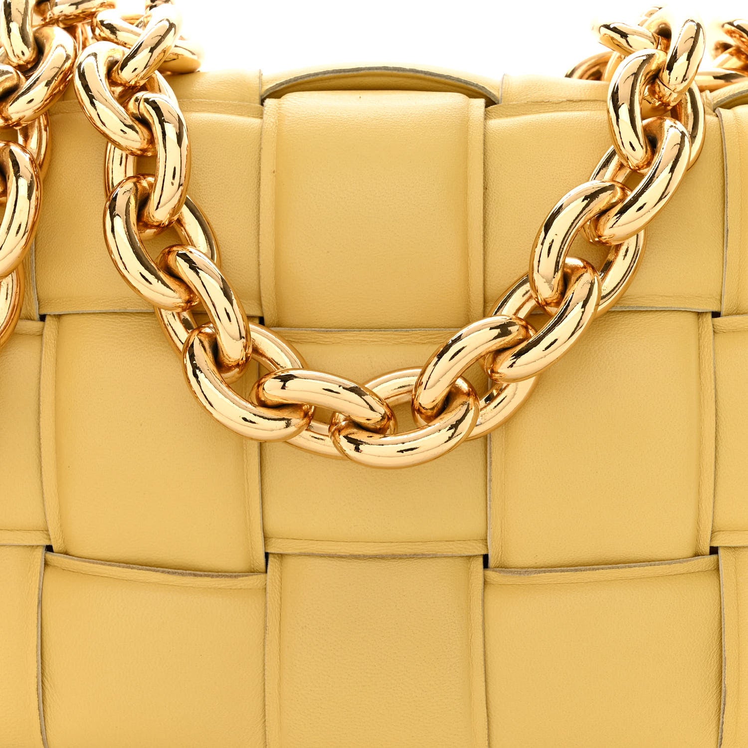 Bottega Veneta Lambskin Maxi Intrecciato Padded Chain Cassette Crossbody Bag Corn 8 of 10