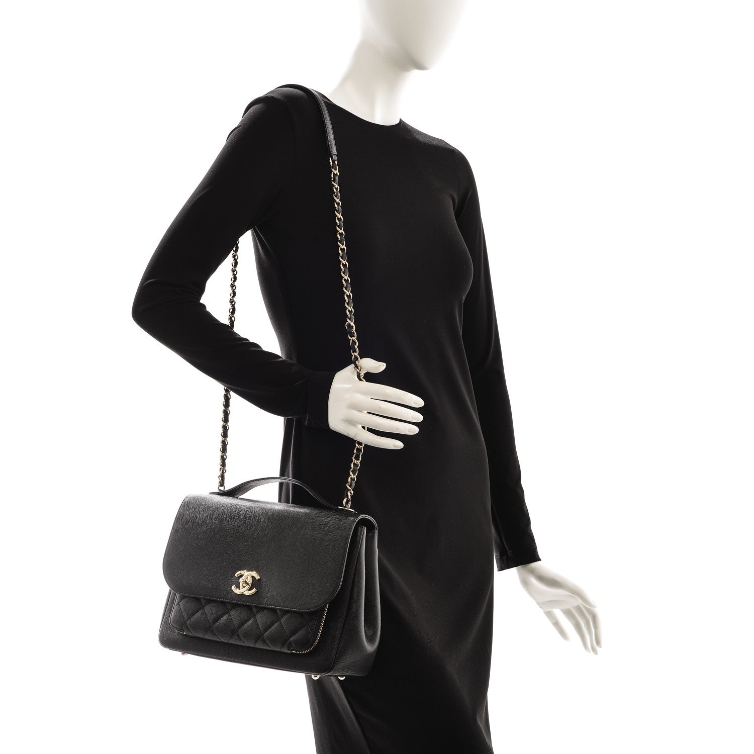 Chanel Caviar Quilted Large Business Affinity Flap Black 2 of 8