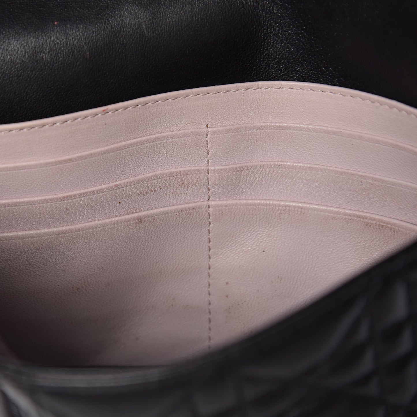 Lambskin Cannage Miss Dior Promenade Pouch Black