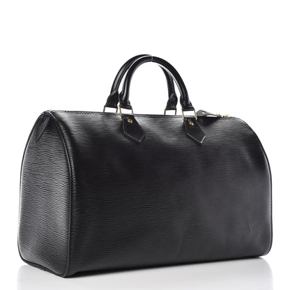 Louis Vuitton Epi Speedy 35 Black 3 of 9