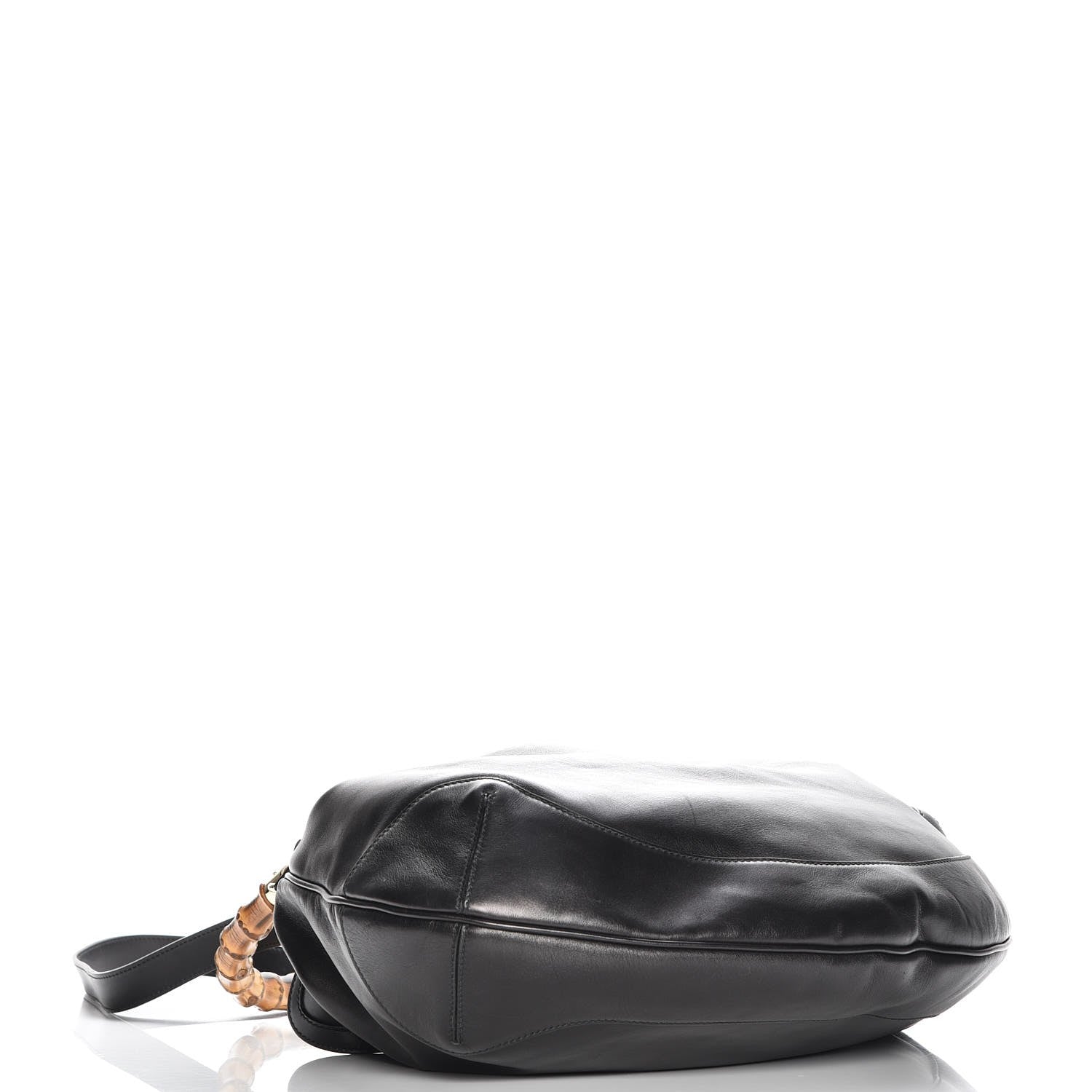 Gucci Calfskin Peggy Bamboo Top Handle Hobo Black 5 of 8