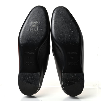 Hermes Goatskin Rivoli Mules 36 Black 6 of 11