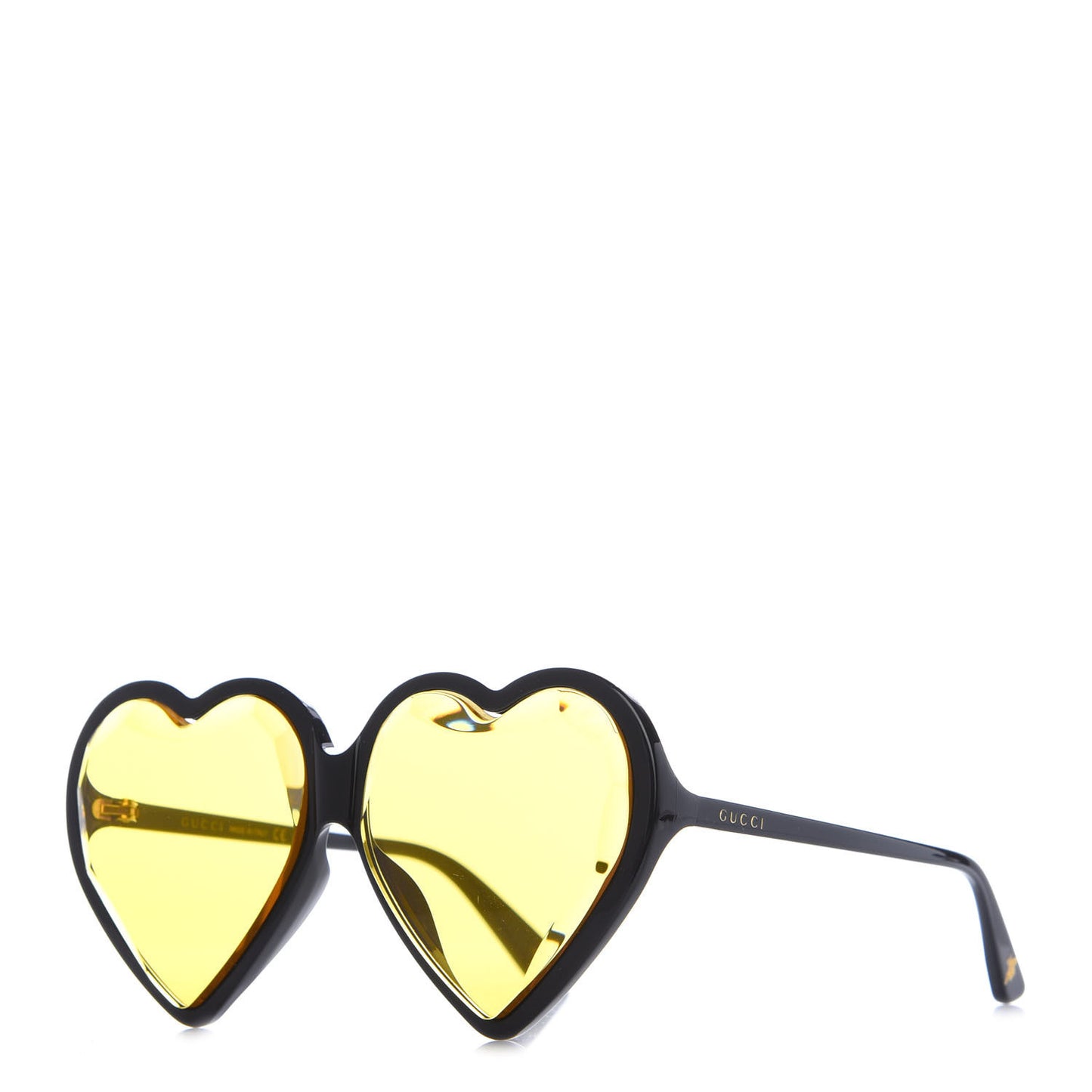 Acetate Hollywood Forever Heart Sunglasses GG0360SA Black Yellow