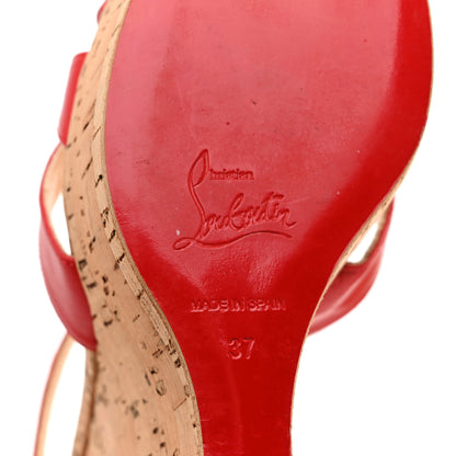 Christian Louboutin Kid Cork Zeppa Wedgy Lady 140 Wedges 37 Corazon 8 of 9