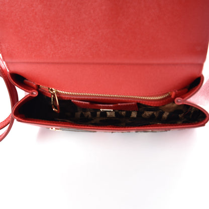 Dolce & Gabbana Dauphine Studded Medium DG Family Patch Miss Sicily Satchel Red 5 of 13