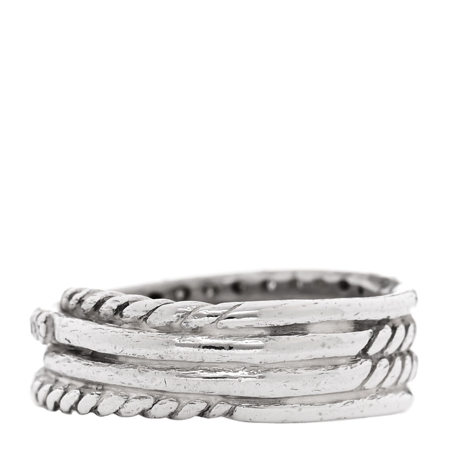 David Yurman Sterling Silver Diamond 7mm Crossover Ring 50 5.5 3 of 5