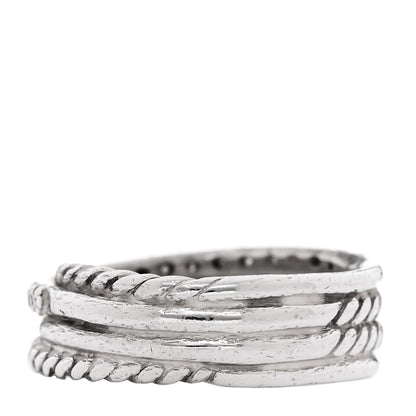 David Yurman Sterling Silver Diamond 7mm Crossover Ring 50 5.5 3 of 5