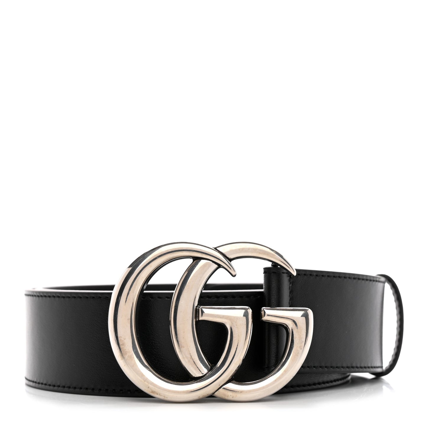 Plutone Calfskin Palladium Double G 40mm Belt 90 36 Black