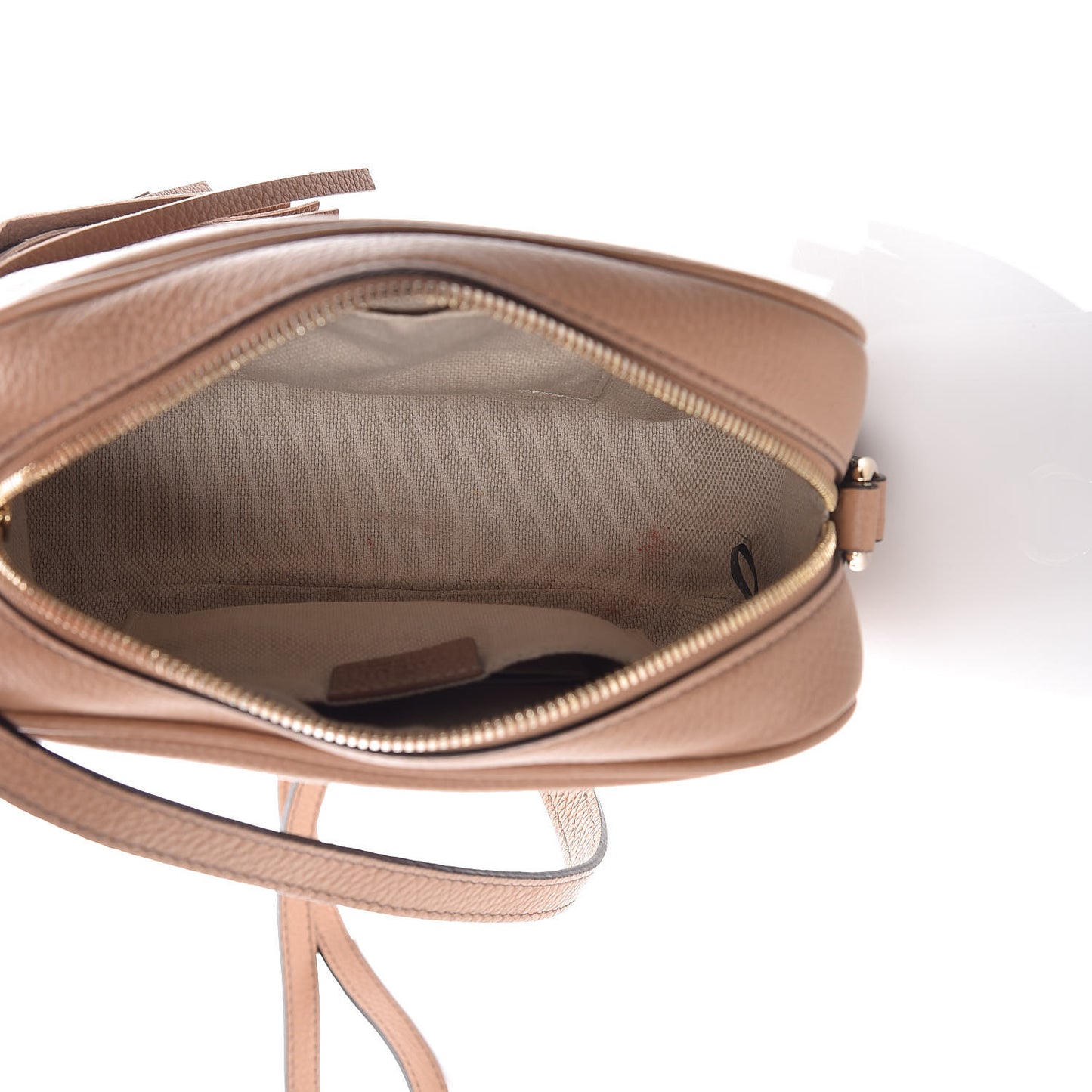 Pebbled Calfskin Small Soho Disco Bag Camelia