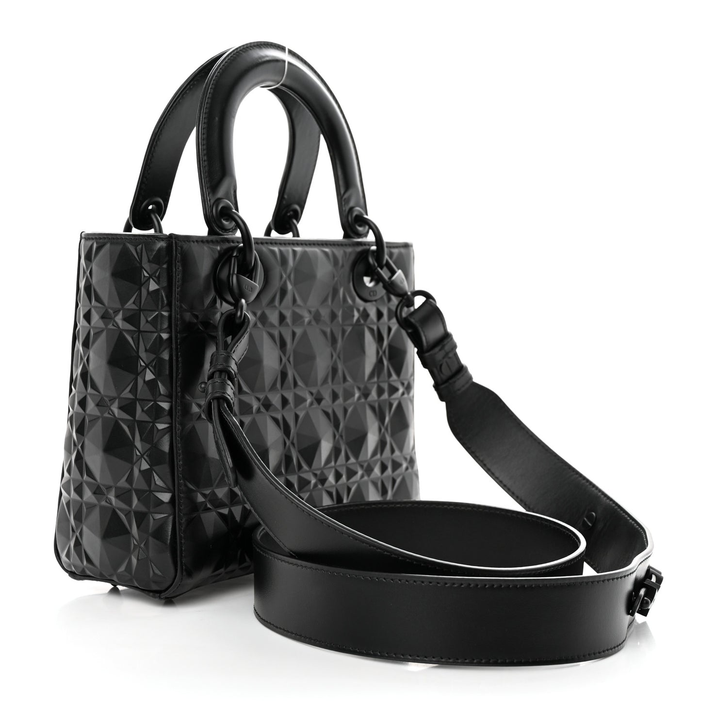 Calfskin Cannage Diamond Small My ABCDior Lady Dior Black