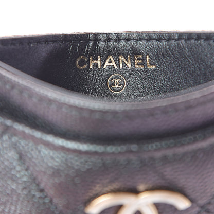 Chanel Iridescent Caviar Quilted Card Holder Black 6 of 9
