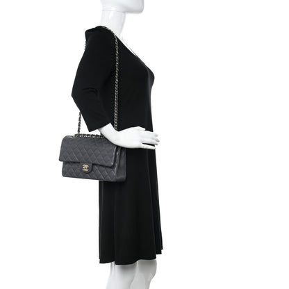 Chanel Caviar Quilted Medium Double Flap Dark Grey 2 of 11
