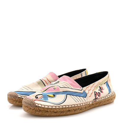 Saint Laurent Canvas Perseo Logo Embroidered Espadrilles 40 Multicolor 4 of 10