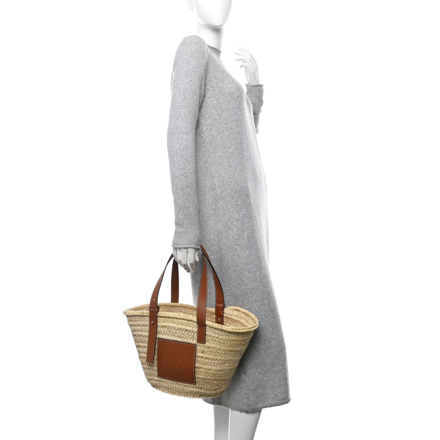 Loewe Raffia Medium Basket Tote Bag Natural Tan 2 of 10