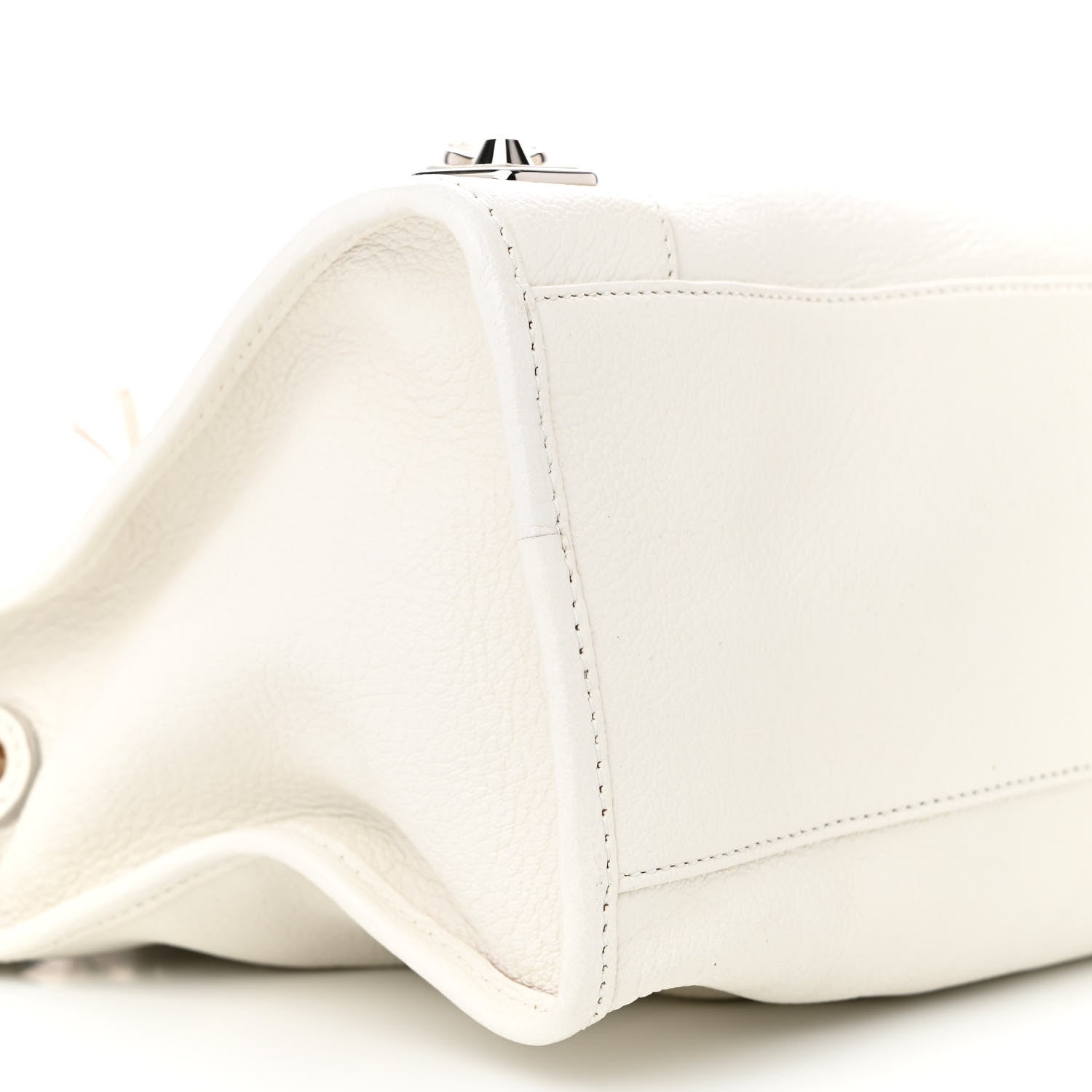 Balenciaga Chevre Silver Metallic Edge Hardware City White 9 of 12