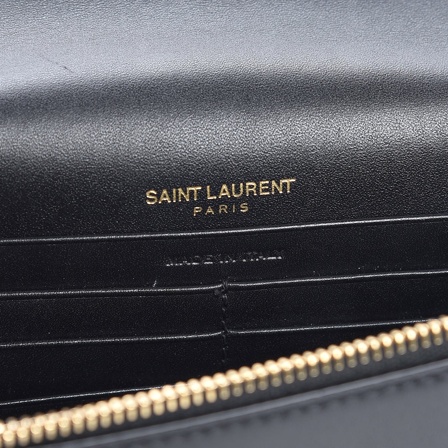 Saint Laurent Smooth Calfskin Classic Monogram Kate Tassel Chain Wallet Black 6 of 7