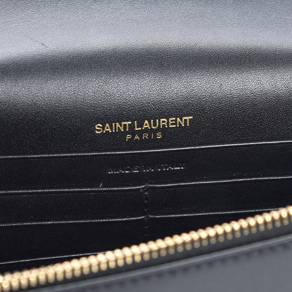 Saint Laurent Smooth Calfskin Classic Monogram Kate Tassel Chain Wallet Black 6 of 7