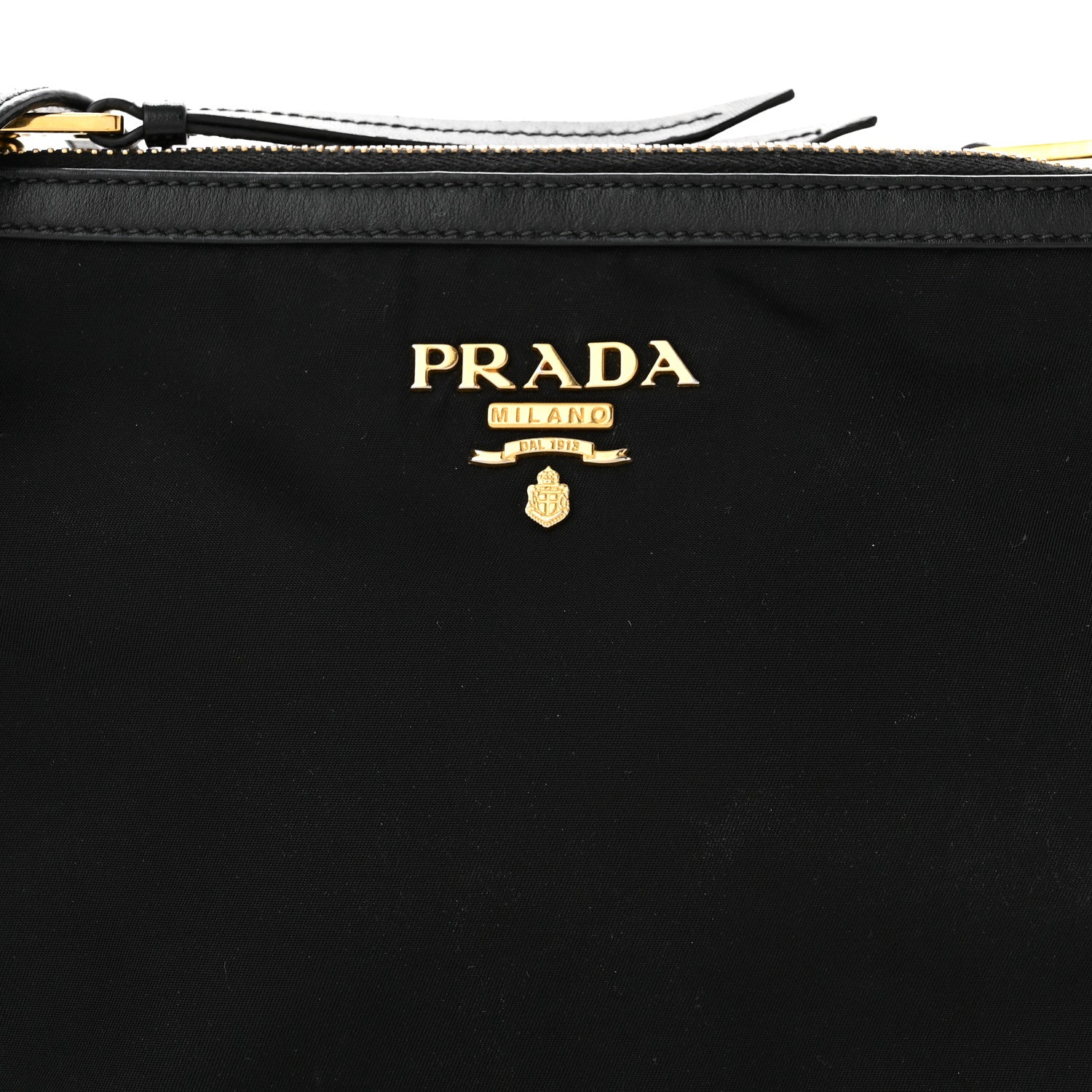 Prada Tessuto Nylon Soft Calf Double Zip Crossbody Bag Black 8 of 11