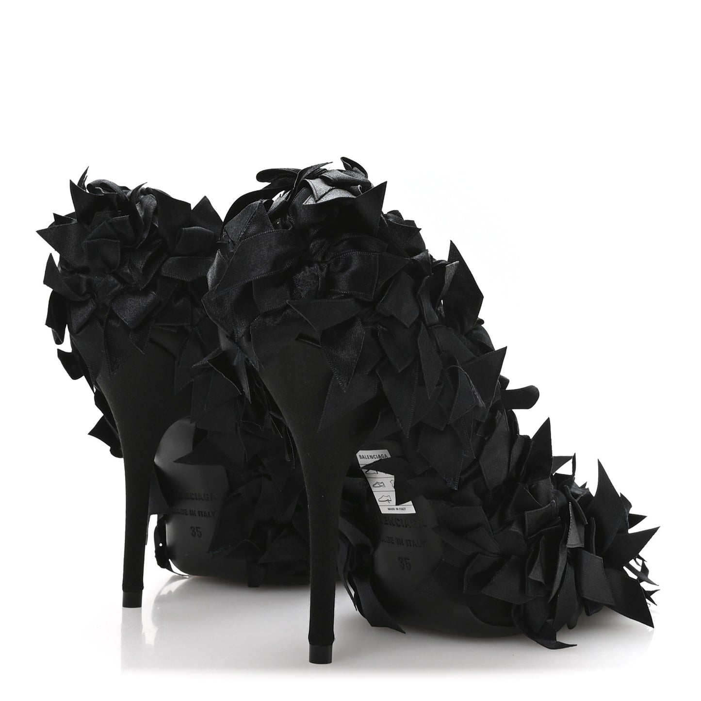 Satin Pointed Marie A Bows All Over 110mm Pumps 35 Black