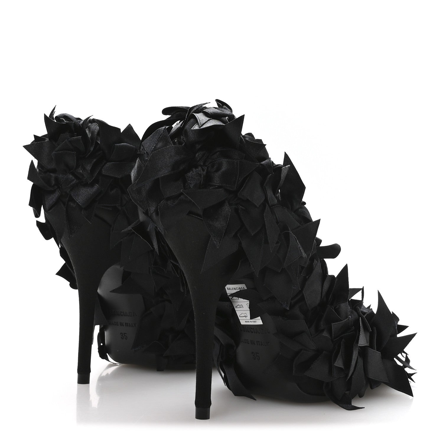 Balenciaga Satin Pointed Marie A Bows All Over 110mm Pumps 35 Black 5 of 9