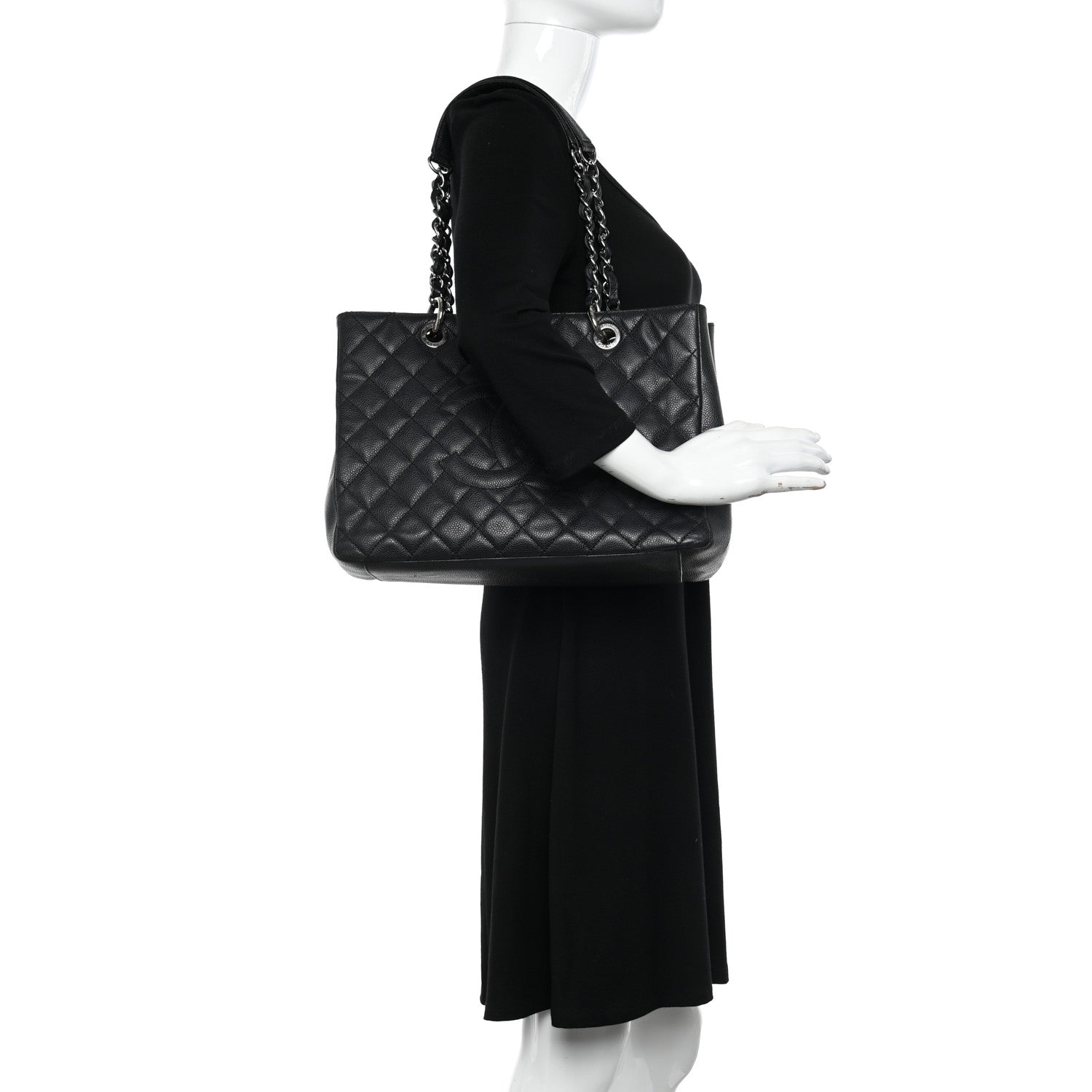 Chanel Caviar Quilted Grand Shopping Tote GST Black 2 of 10