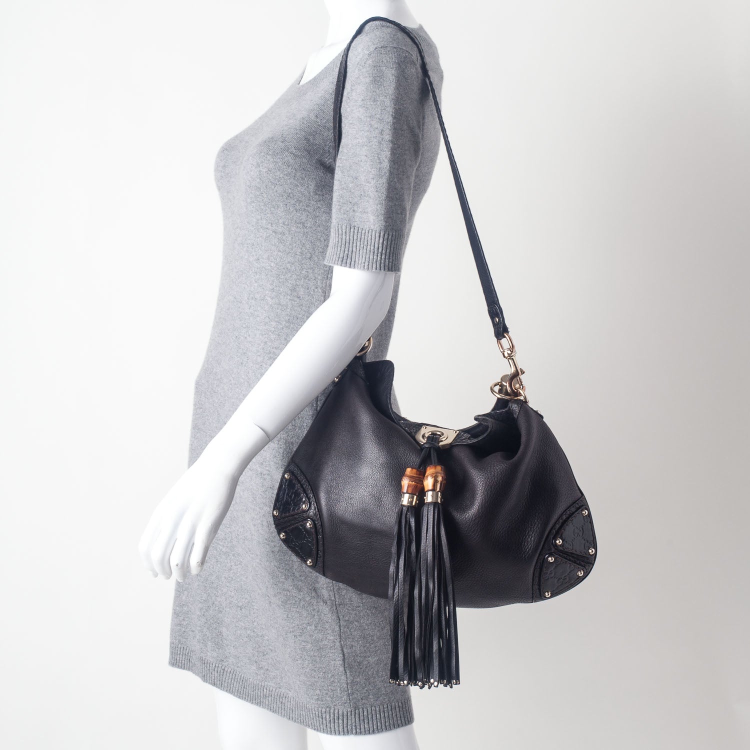 Gucci Leather Small Indy Black 2 of 8