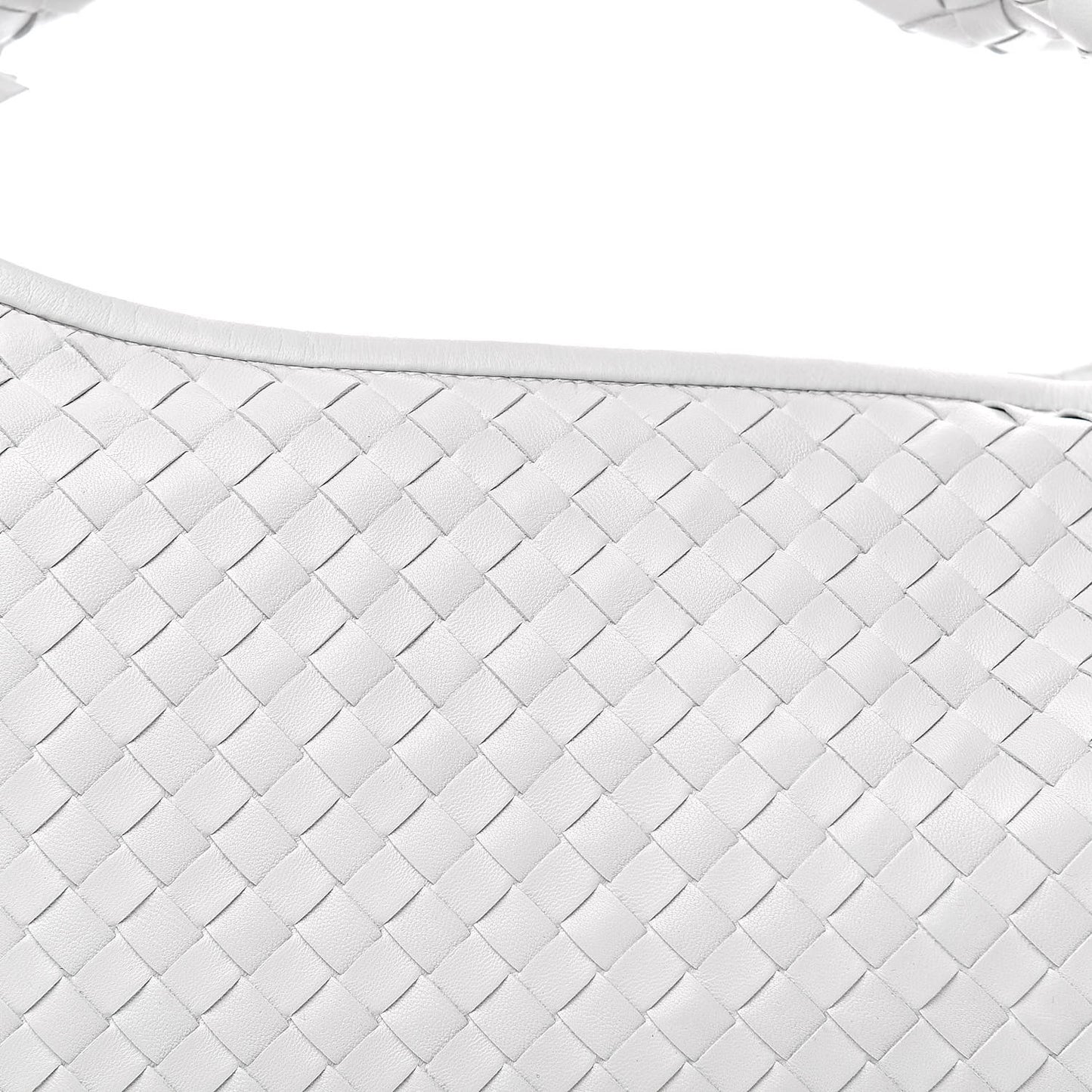 Nappa Intrecciato Medium Veneta Hobo White