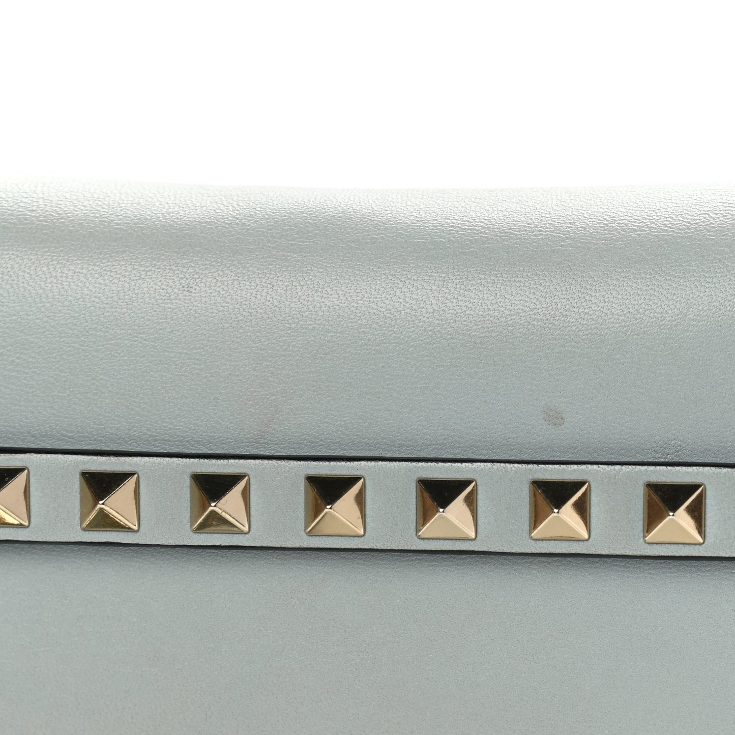 Nappa Small Rockstud Wristlet Clutch Pastel Grey