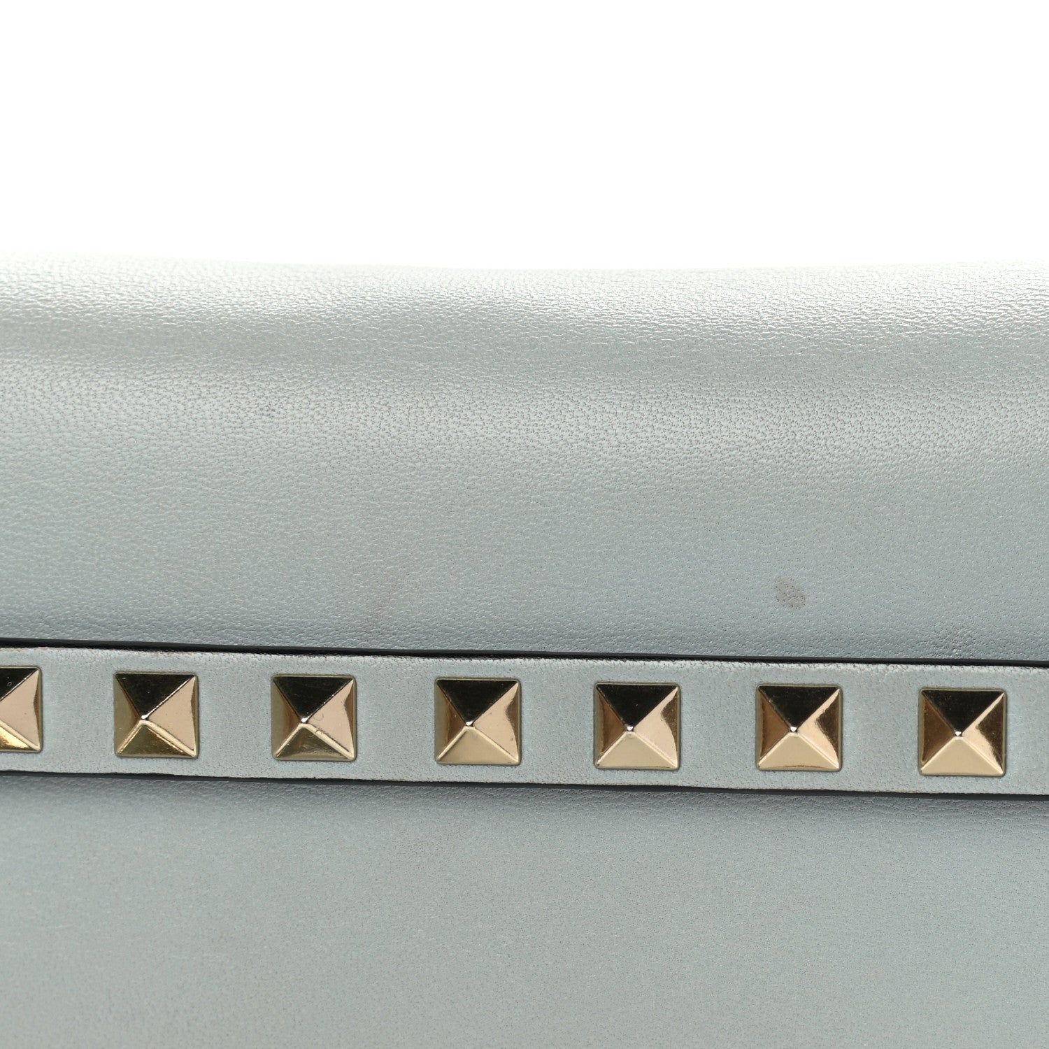 Valentino Garavani Nappa Small Rockstud Wristlet Clutch Pastel Grey 9 of 10