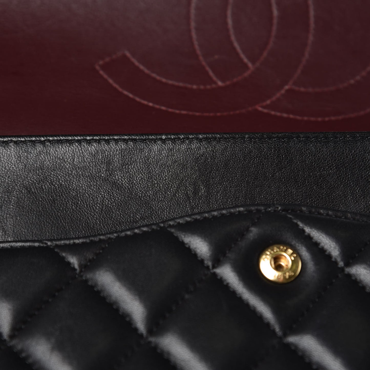 Lambskin Quilted Maxi Double Flap Black