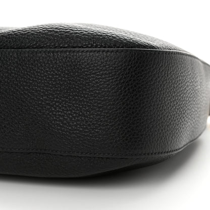 Prada Vitello Daino Soft Zippered Hobo Shoulder Bag Black 10 of 11