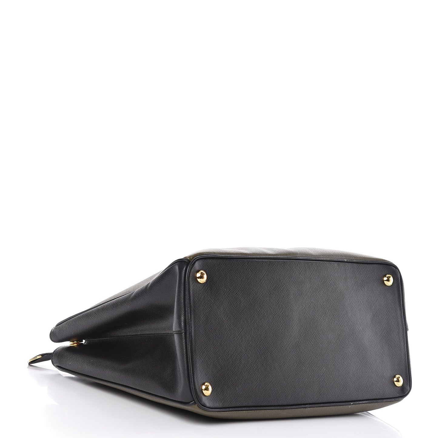 Saffiano Lux Bi-Color Medium Tote Militare Black