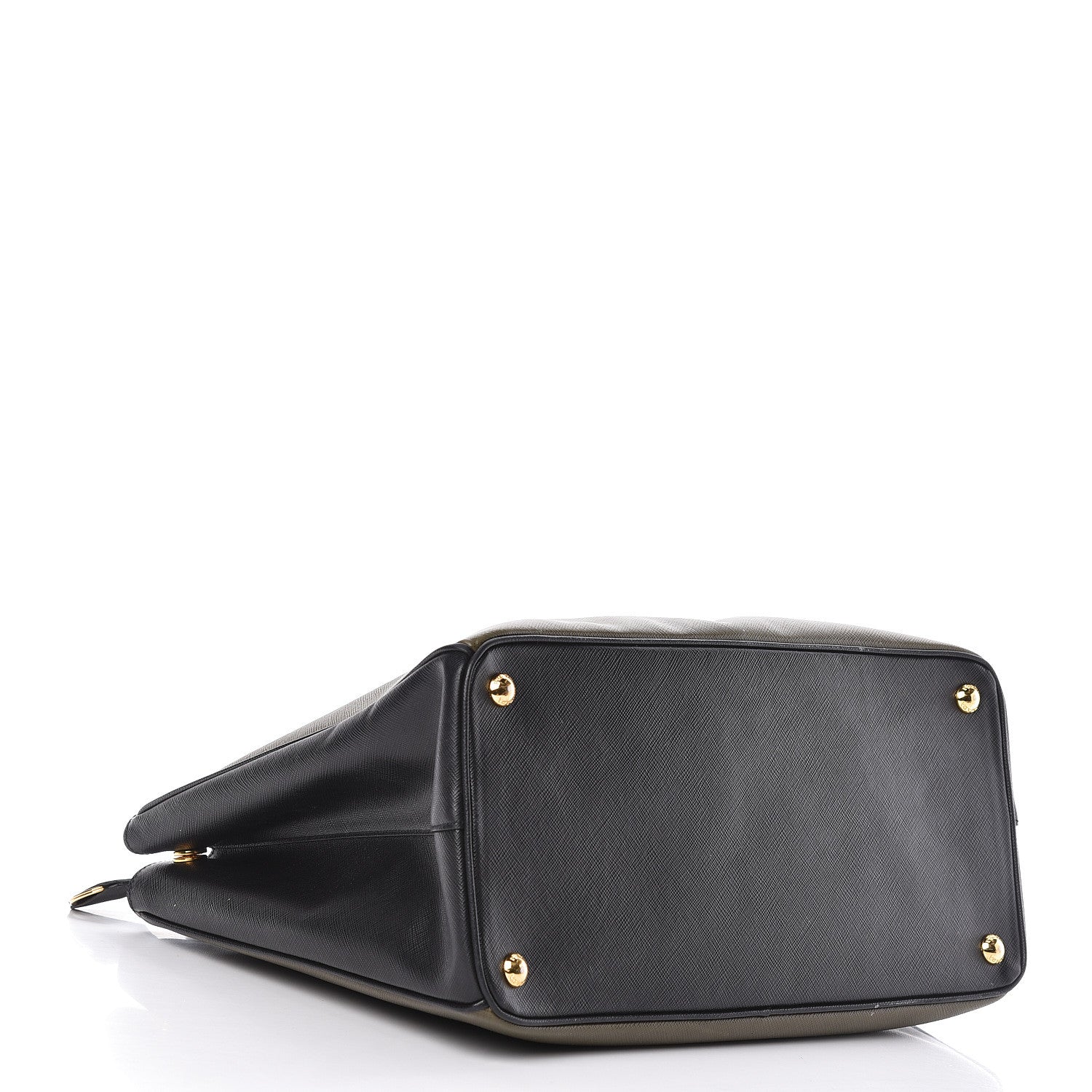 Prada Saffiano Lux Bi-Color Medium Tote Militare Black 4 of 24