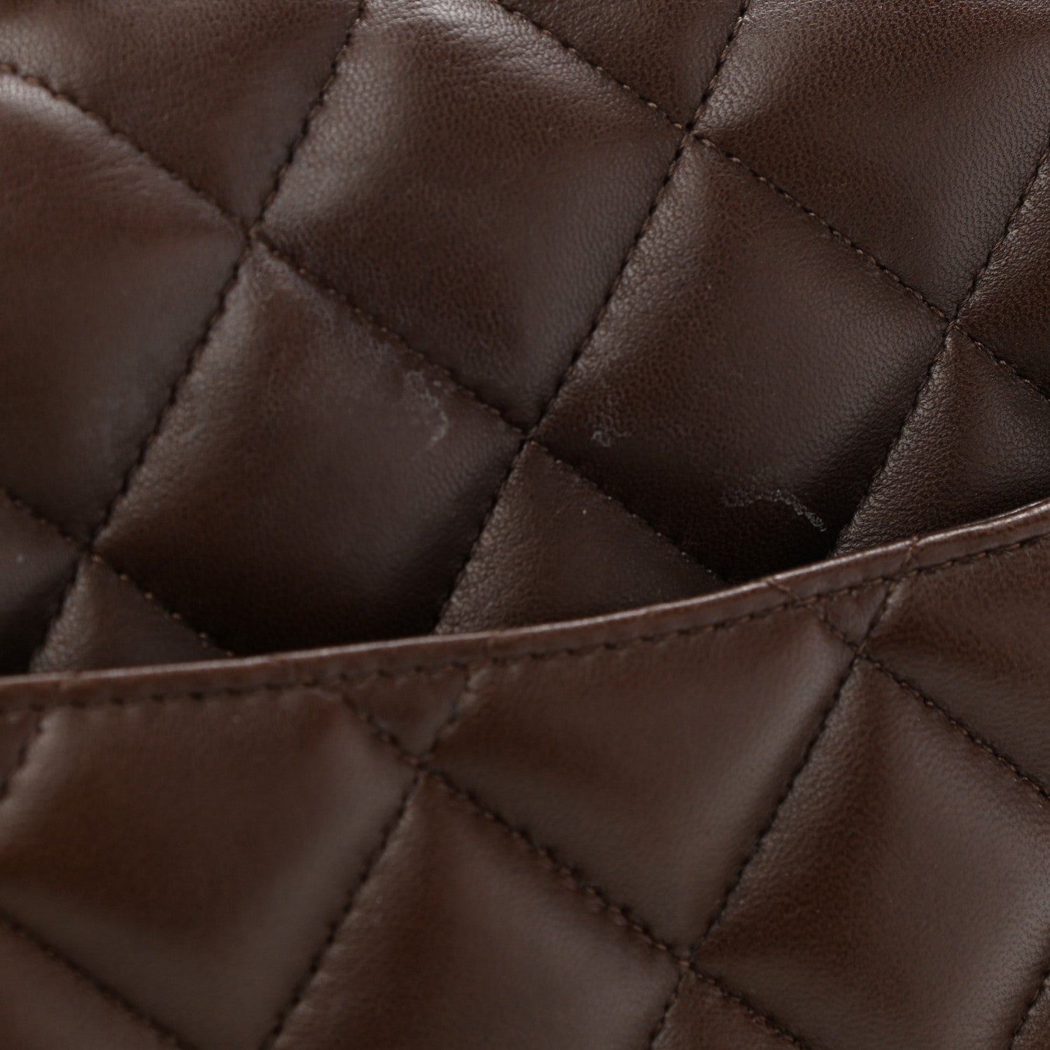 Chanel Lambskin Quilted Jumbo Single Flap Dark Brown 12 of 15