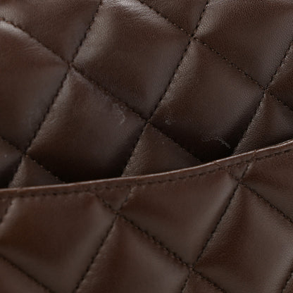 Chanel Lambskin Quilted Jumbo Single Flap Dark Brown 12 of 15
