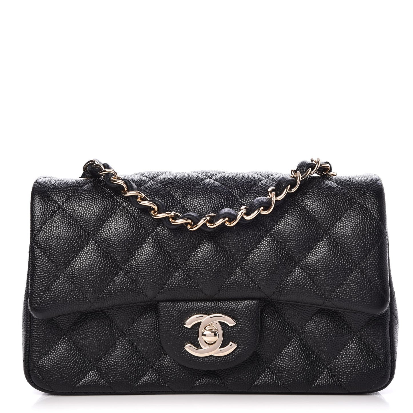Caviar Quilted Mini Rectangular Flap Black