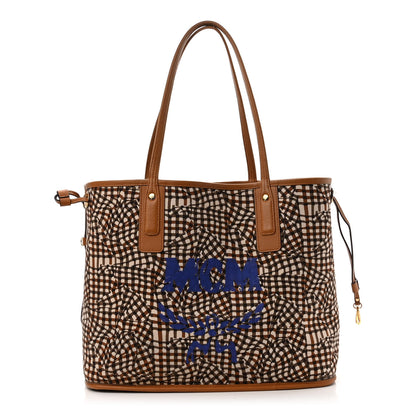 MCM Visetos Medium Liz Reversible Shopper Tote Cognac 4 of 17
