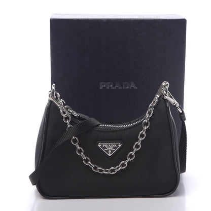 Prada Tessuto Nylon Mini Re-Edition 2000 Shoulder Bag Black 10 of 10
