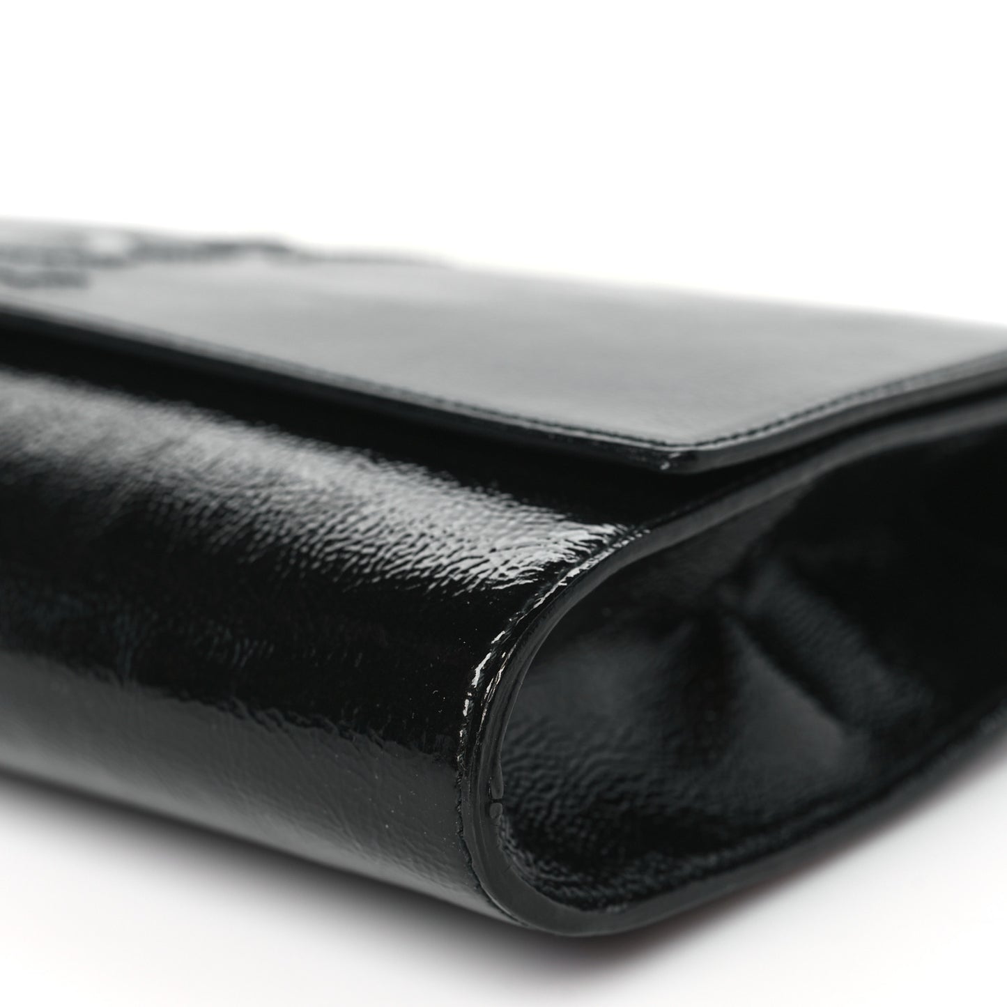Textured Patent Monogram Large Belle De Jour Clutch Black