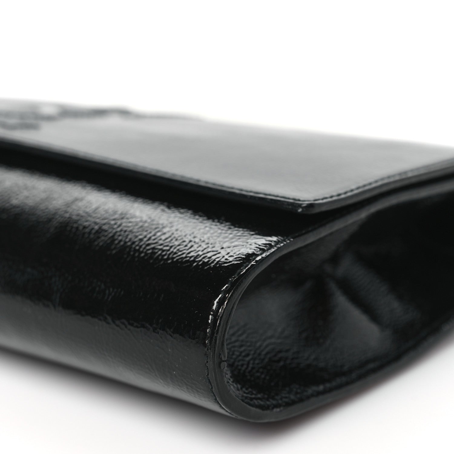 Saint Laurent Textured Patent Monogram Large Belle De Jour Clutch Black 9 of 9