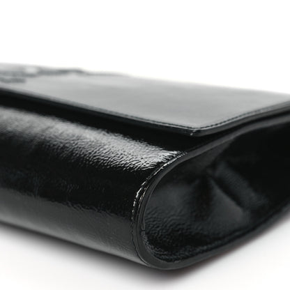 Saint Laurent Textured Patent Monogram Large Belle De Jour Clutch Black 9 of 9