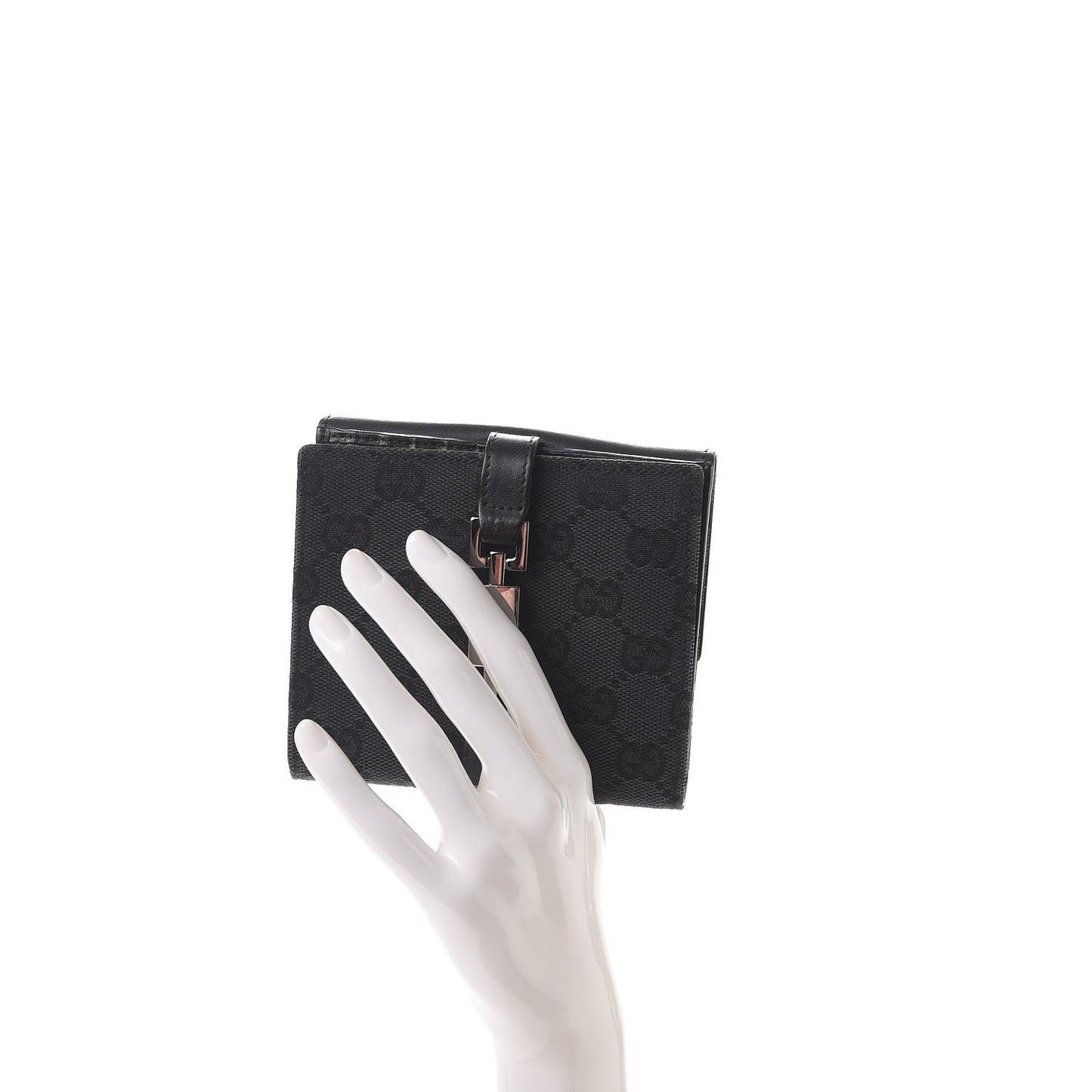 Monogram Piston Lock Compact Wallet Black