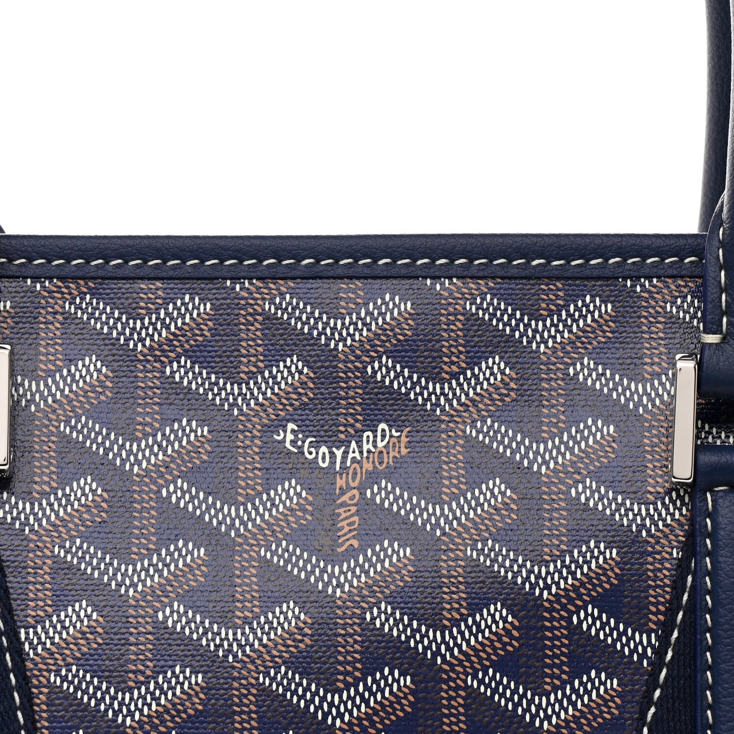 Goyardine Calfskin Morvan Document Case Navy