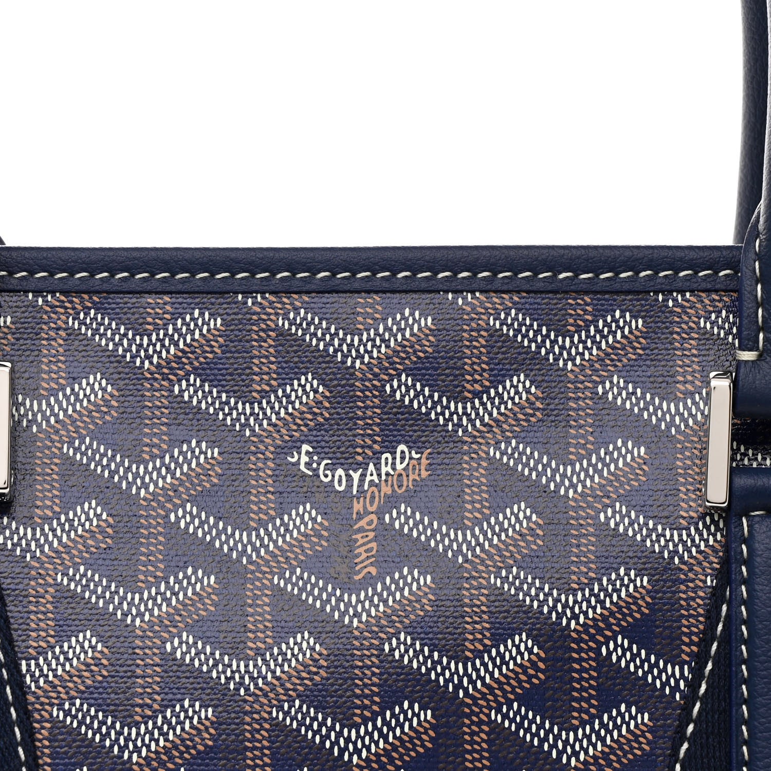 Goyard Goyardine Calfskin Morvan Document Case Navy 8 of 10