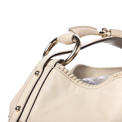 Gucci Calfskin Large Horsebit Chain Hobo Ivory 11 of 14