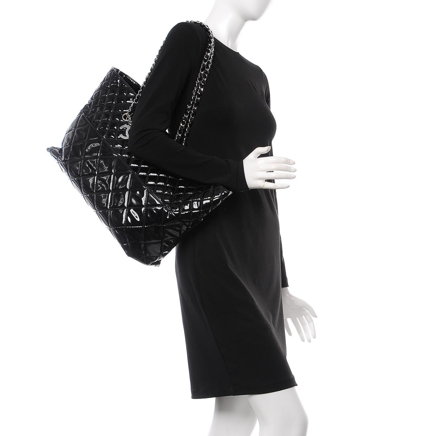 Vinyl Quilted Large In The Business Tote Black