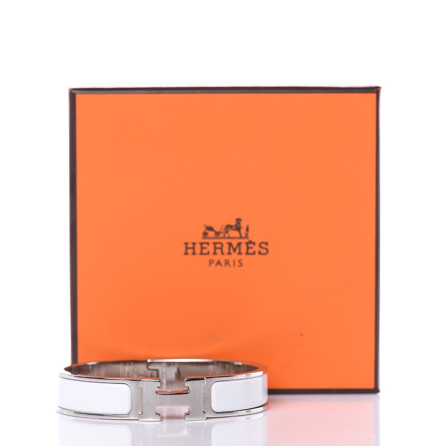 Hermes Enamel Narrow Clic Clac H Bracelet PM White 6 of 7